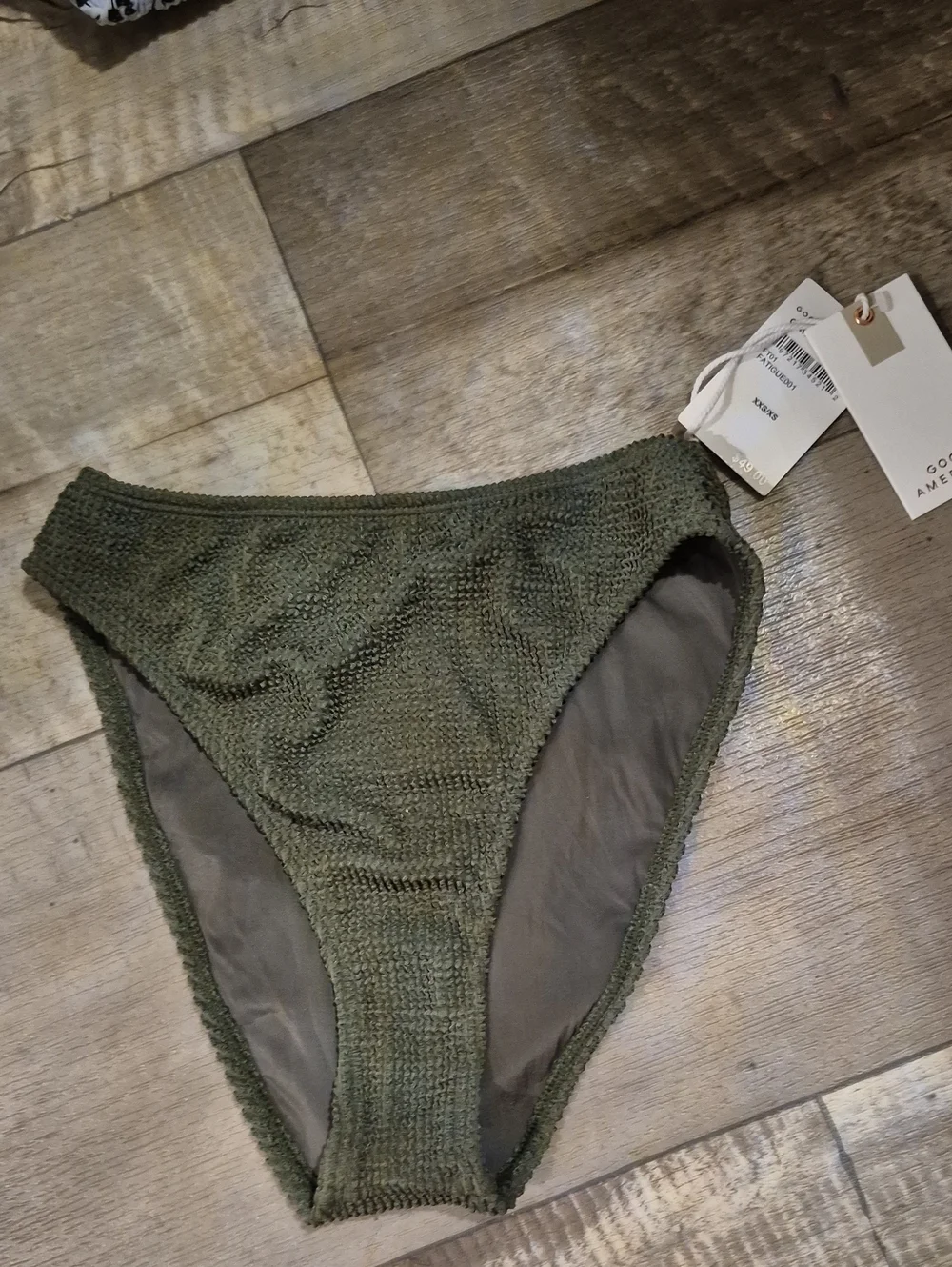 Good American **Bikini Bottom** Only Bundle Olive Green & Ice Blue XS/XXS NWT